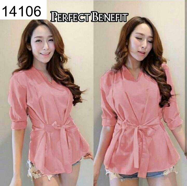 Jual Atasan Blouse Cecilia Peach - 14106